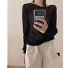 Knitted Women's Shirt Spring and Summer New Hollow Out Beach Long Sleeve Women's Casual Blouse Fashion Vacation Sexy Loose Woman Sunscreen Cover Tops