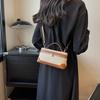 Tragbare Eimer-Box Handtasche Canvas Patchwork Mode Umhängetaschen Damen Pendler Handy-Aufbewahrung Schultertasche Vielseitig Einfach