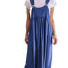 New Summer/Fall Women's Loose-Fit Waist-Tied Cotton-Linen Maxi Dress