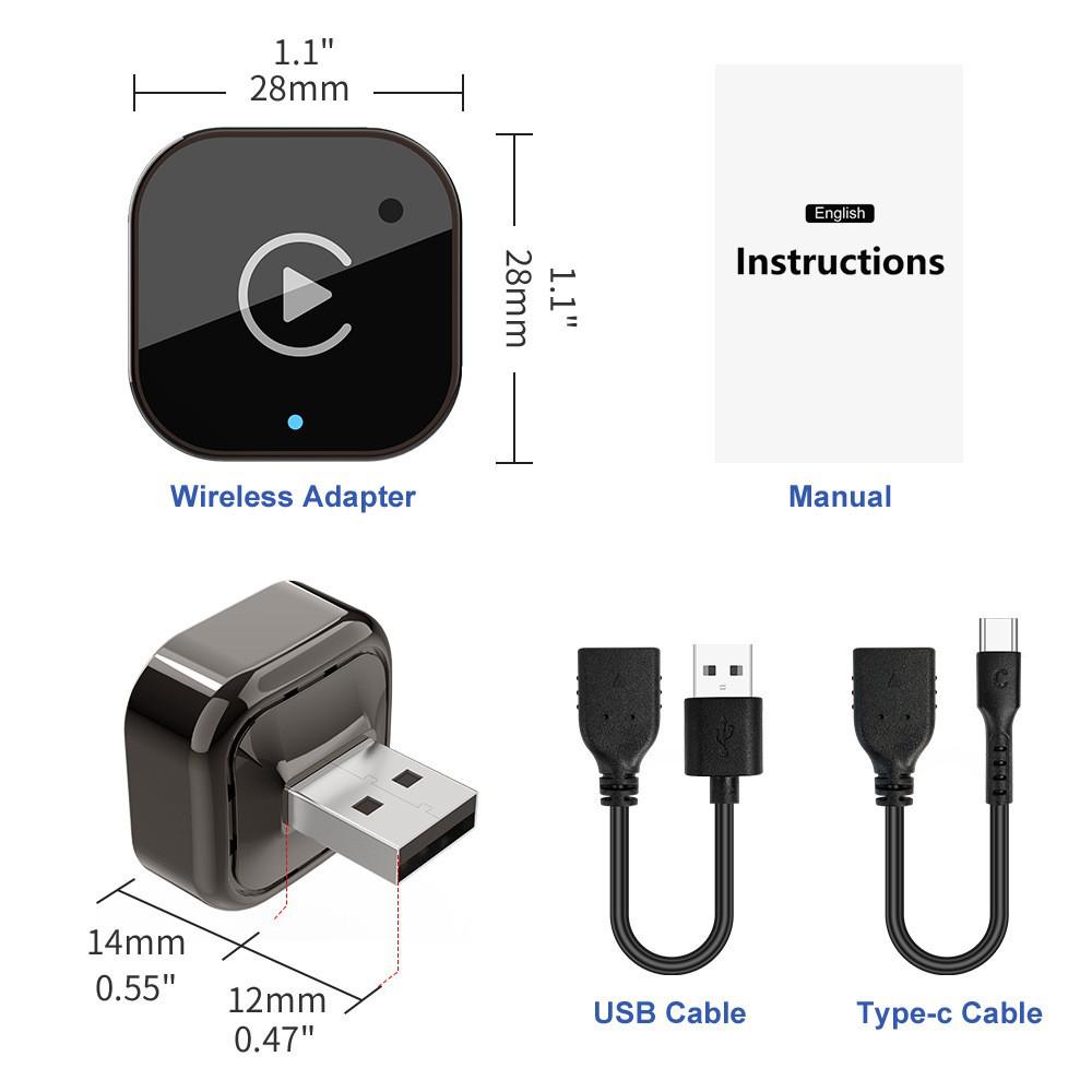 Wireless CarPlay/Android Auto Adapter for Wired Car Navigation – Dual Mode