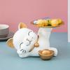 Resin Cat Statue Desk Keys Holder Tray Living Room Decor Sculpture Storage Key Holder Office Desk Decoration for Entryway Table