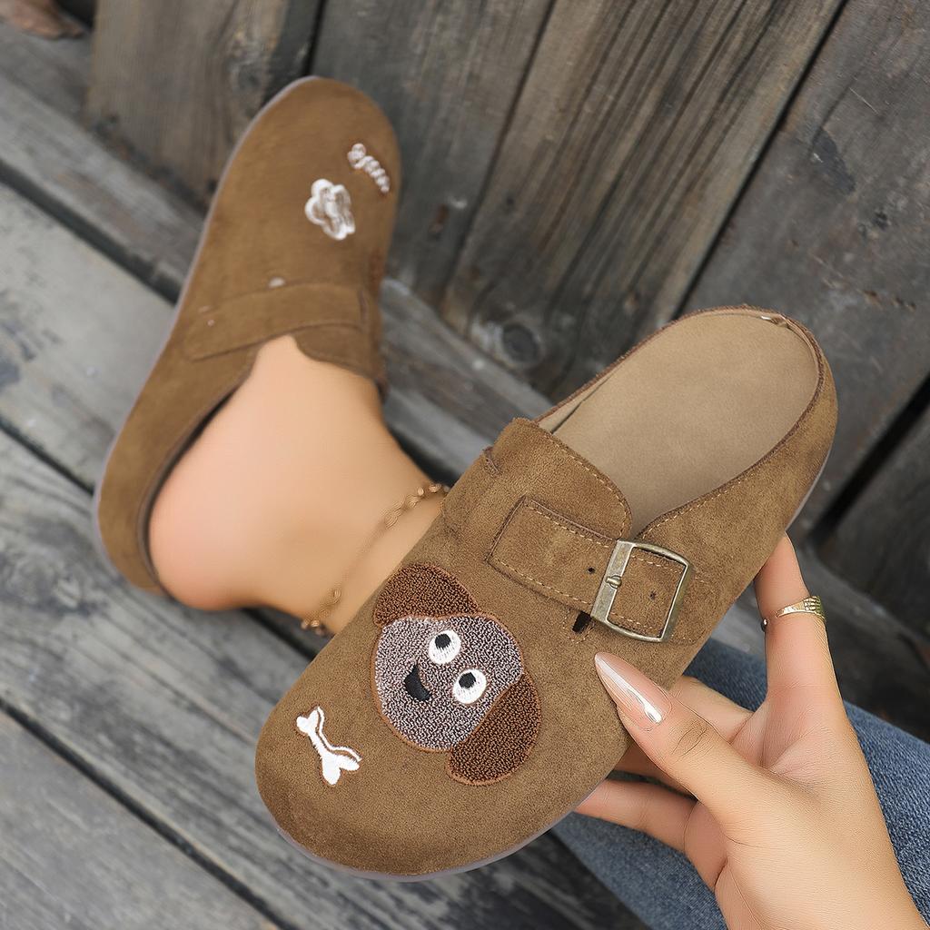 Fashion Women Flat Slippers Fashion Versatile Solid Color Retro Outdoor Sandals Comfortable Designer Shoes Baotou Slippers Slides Women