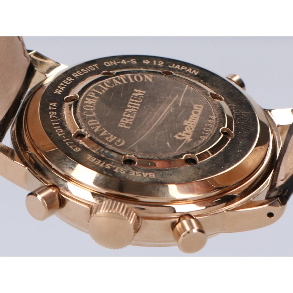 Shellman Stainless Steel 6771-T011179 Grand Complication Chronograph Quartz Crocodile Watches Gold / Silver / BlackUsed