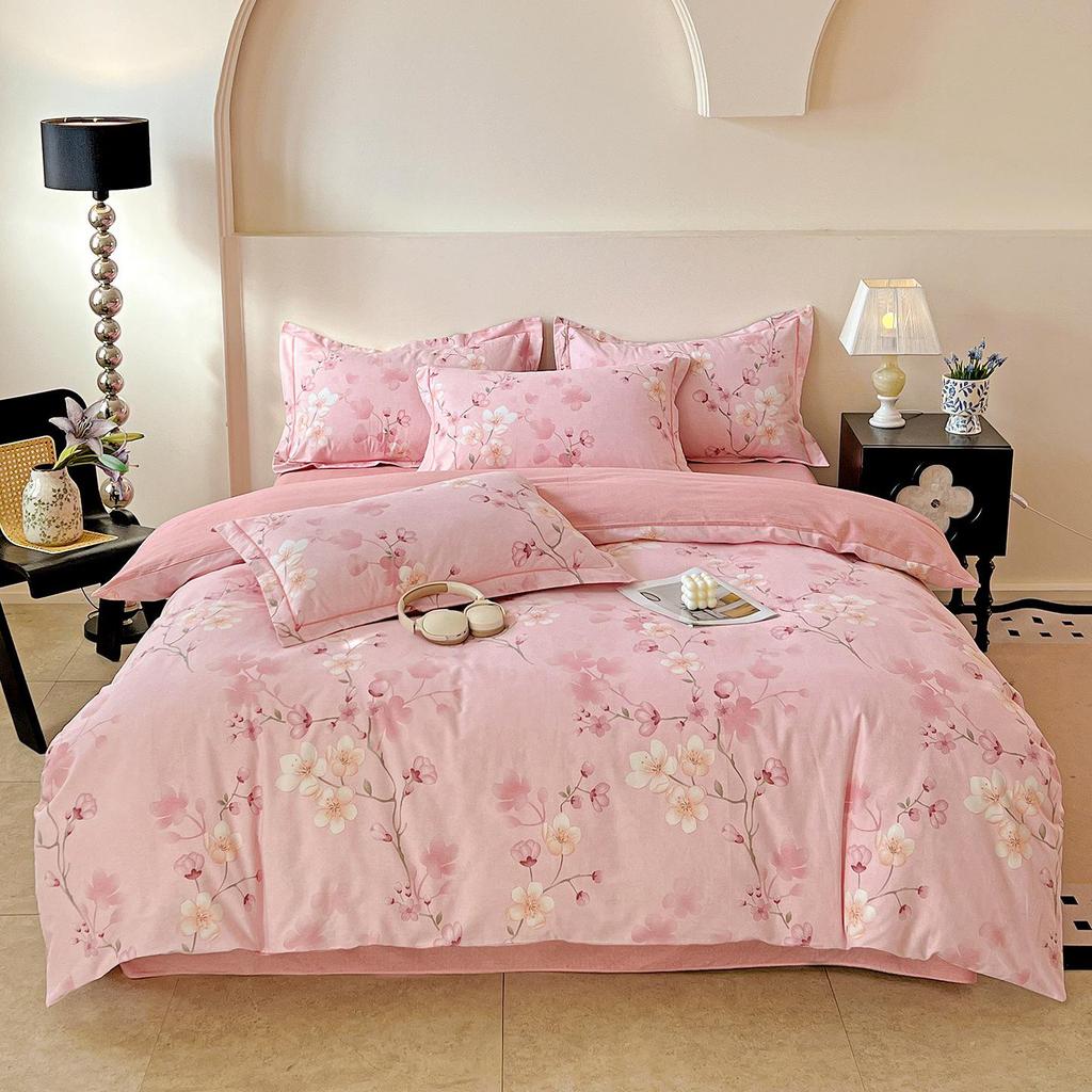 Szczotkowana Czysta Bawełna Antybakteryjna Zimowy Komplet Pościeli - 4-częściowy do Sypialni Głównej