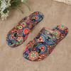 Modne Kapcie Damskie Boho Domowe Japonki Casual Lekkie Buty Moda Duży Rozmiar Kapcie Wzór Kwiatowy Sandały Klapki Damskie