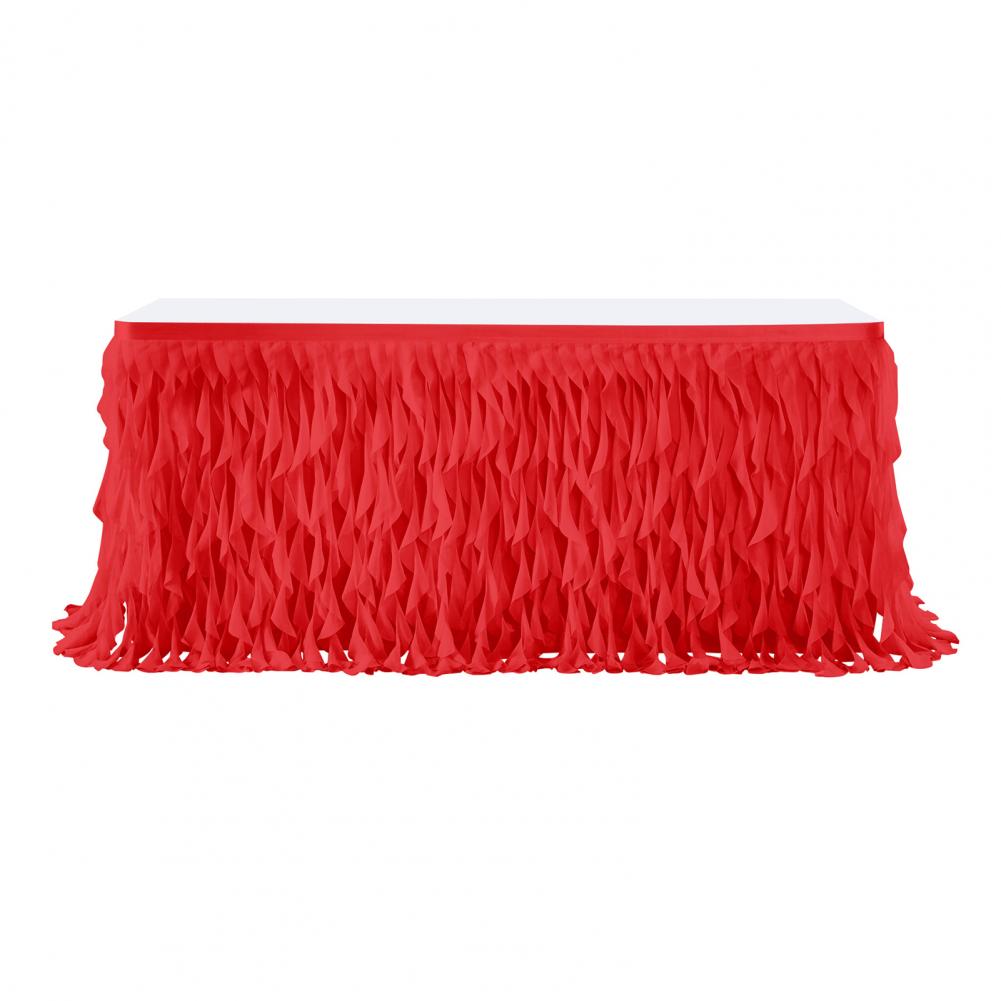 Curly Willow Table Skirt for Rectangle Round Tables 6ft Ruffle Table Cloth Reusable Table Skirt for Party Wedding