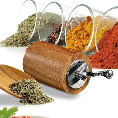 Dřevěný ruční mlýnek na pepř Kuchyňská láhev na mletí mořské soli a pepřového prášku