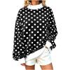 Women's Long Sleeve Polka Dot Print Casual Pullover Blouse