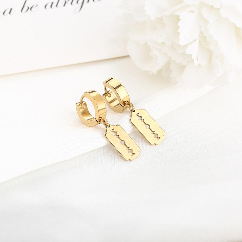 

1Pair Punk Razor Blade Pendant Drop Earrings Women Men Unisex Jewelry Punk Dangle Earrings Rock Party Jewelry Gifts