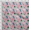 oneOone Cotton Flex Amethyst Fabric Kids Cutie Animal Sewing Material Print Fabric by The Yard 40 Inch