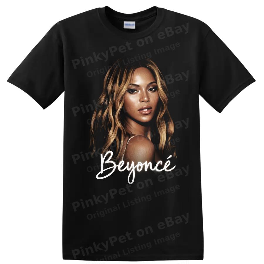Koszulka z portretem Beyoncé Popowa piosenkarka Graficzna koszulka z hołdem Prezent Odzież artystyczna