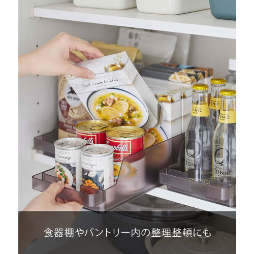 Yamazaki Tower Refrigerator Can Storage, Black, Approx. W37.5 x D14 x H8.2cm, 5767, for Refrigerator Storage