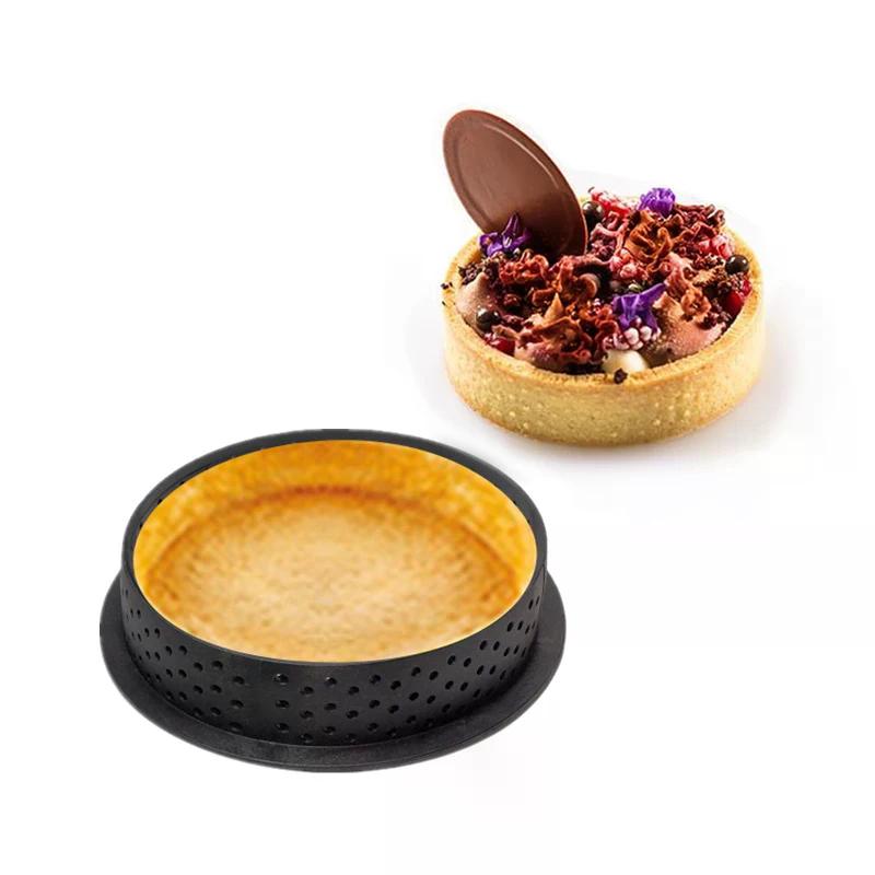 1pcs Perforated Plastic Tart Ring Circle DIY French Fruit Mousse Cake Dessert Molds Cutter For Kitchen Pastry Decorating Tool