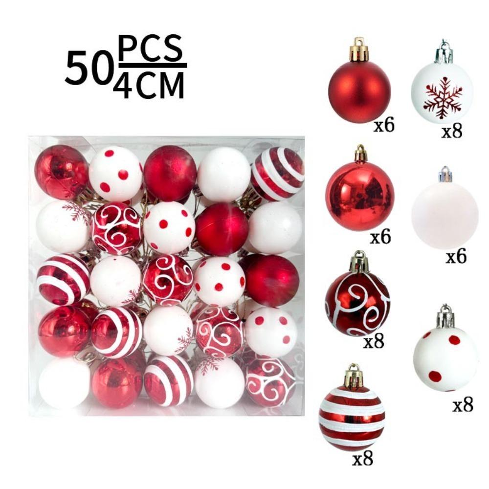 

Plastic Painted Christmas Ball Set 4cm Xmas Ornament Ball Creative Xmas Tree Hanging Pendant B