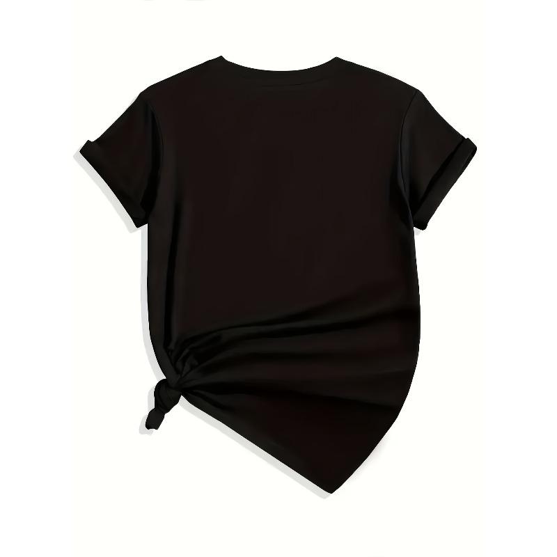 Womens Casual Tee Heart Gesture Graphic Print Round Neck Short Sleeve All Season Comfort Fit Top