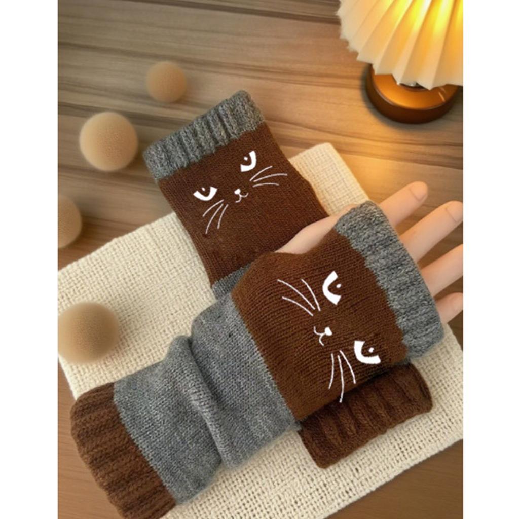 Fashionable Warm Patchwork Embroidered Gloves