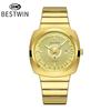 Men Square Quartz Wristwatch Stainless Steel Band Calendar Waterproof Business Male Gift Watch