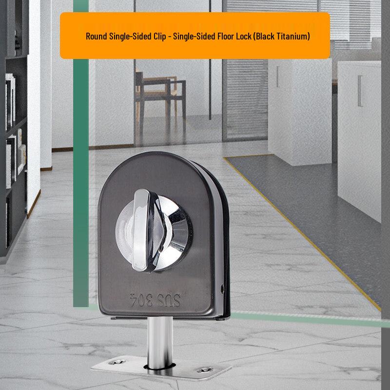 

Jundingying 706 Single-Sided Black Titanium Glass Door Lock