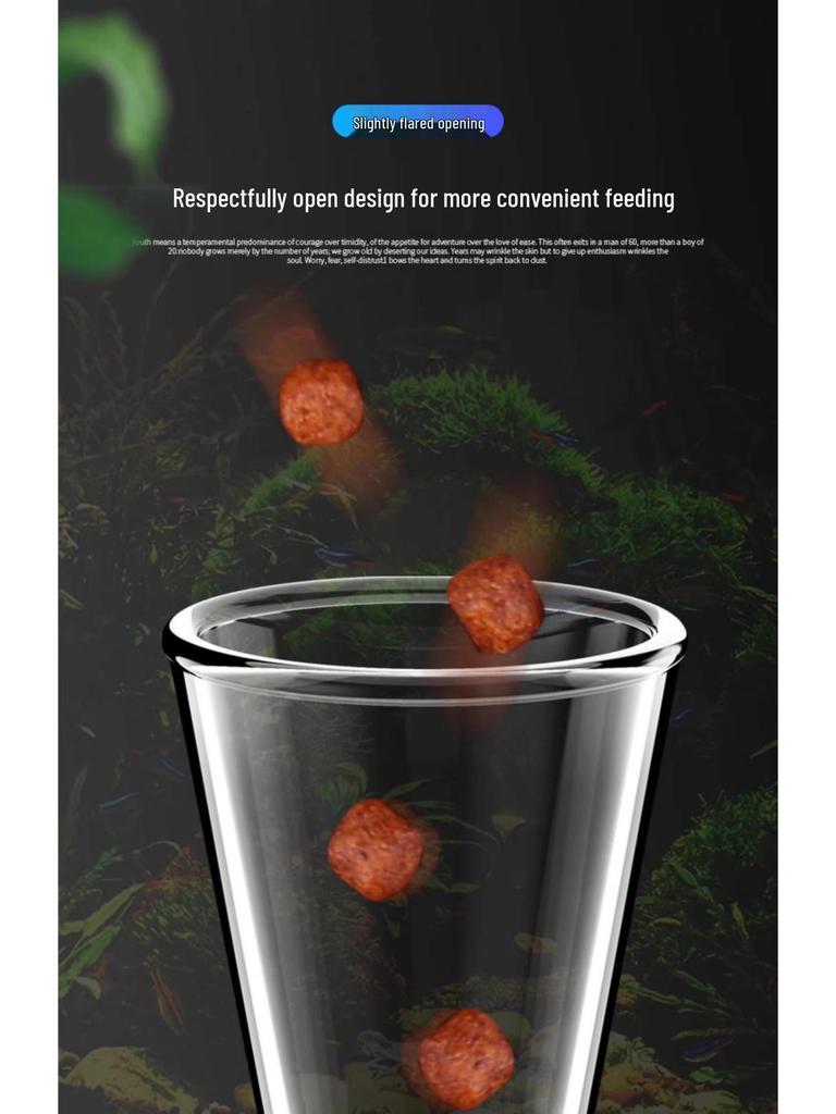 High-Transparency Glass Fish Feeder Tube: Precise Feeding for Shrimp & Small Fish, Prevents Food Scattering.