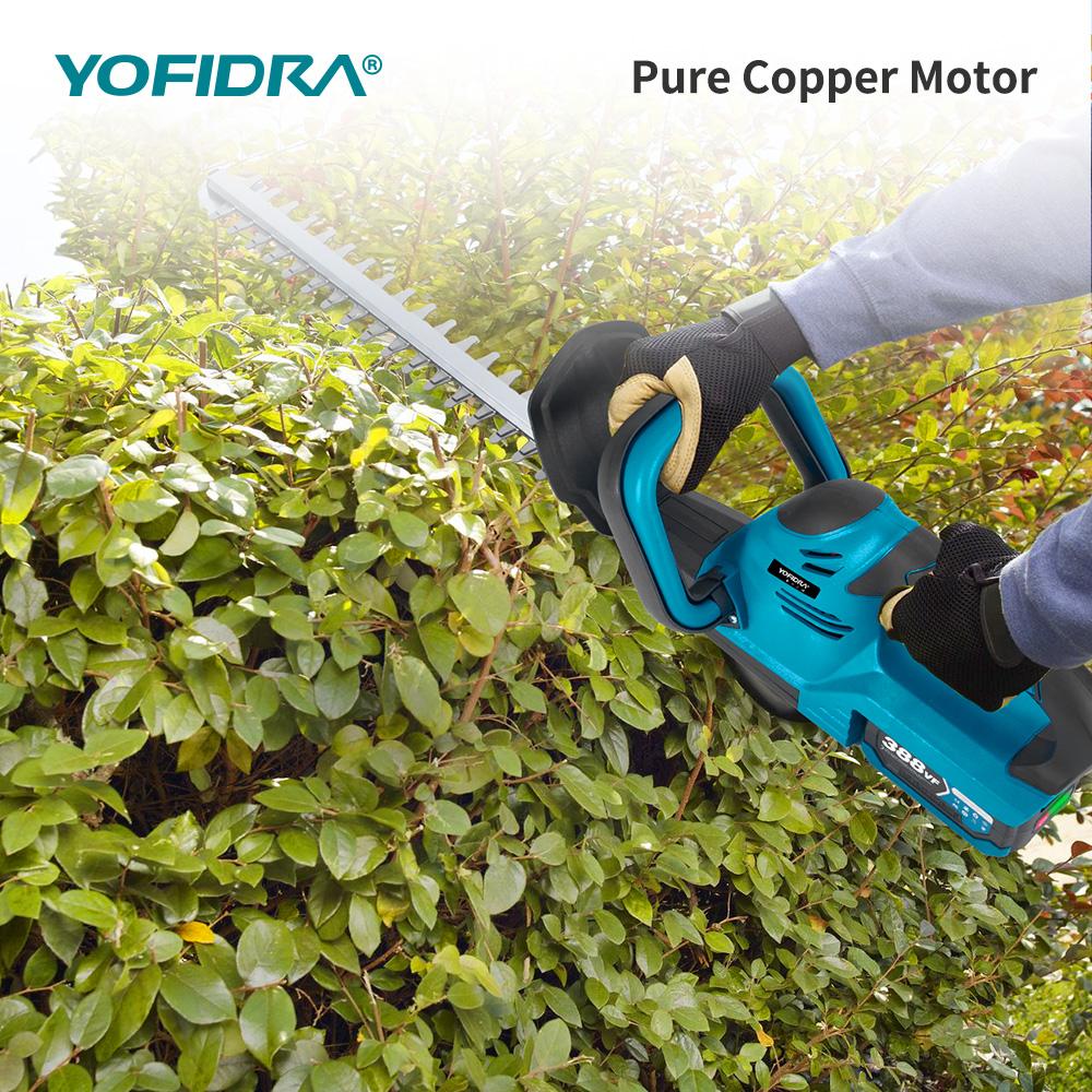 YOFIDRA 2000W Electric Hedge Trimmer 15000RPM Lawn Mower Garden Landscaping Hedge Pruner Trimmer Tool For Makita 18V Battery