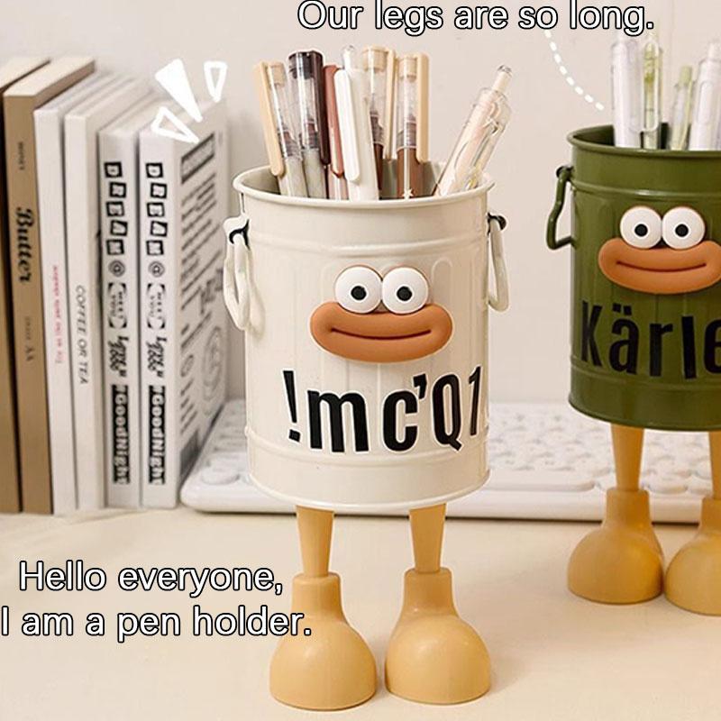 Big Mouth" Iron Pen Container Iron Pen Holder Student Desktop Iron Barrel Office