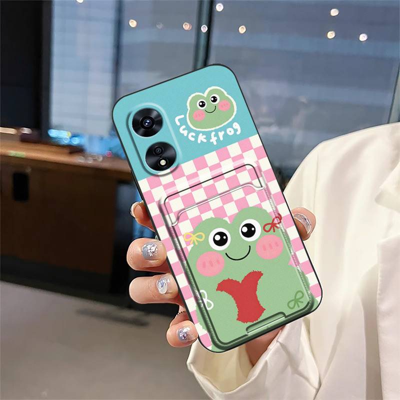 Fashion Design Card sleeve Phone Case For OPPO A97 5G Card slot Back Cover protective TPU Cartoon Durable Waterproof