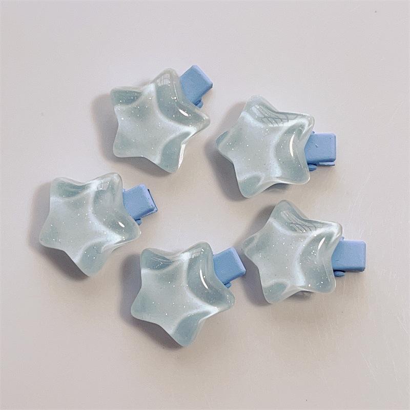 

5 шт./лот Мини-заколка для волос в виде звезды для девочек Синяя Розовая Прозрачная Заколка-звездочка Милые Заколки Зажим-защелка Для Женщин Аксессуары