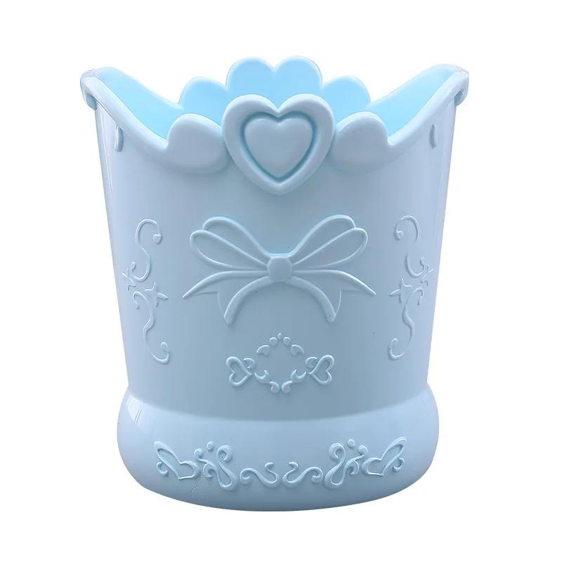 Cute Bow Pen Holder Candy Color Kawaii Pink Pencil Organizer Box Stand Container Office School Supplies Kitchen Jars