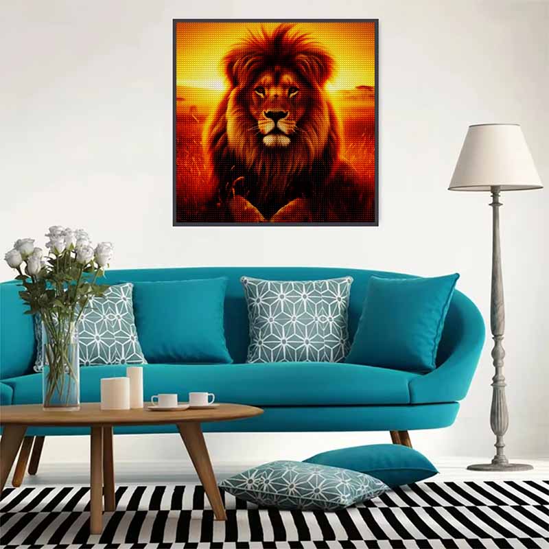 Neu eingetroffen 5D DIY Vollkreis Diamantmalerei "Löwe" Stickerei Kreuzstich Heimdekoration Geschenk