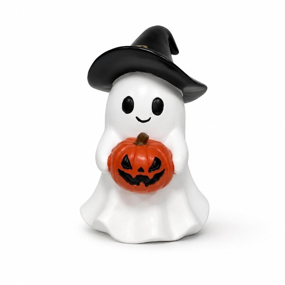 Warm White Ghost Night Light Button Cell Battery Operated Cute Design Halloween Glowing Ornament Eco Friendly Durable Material