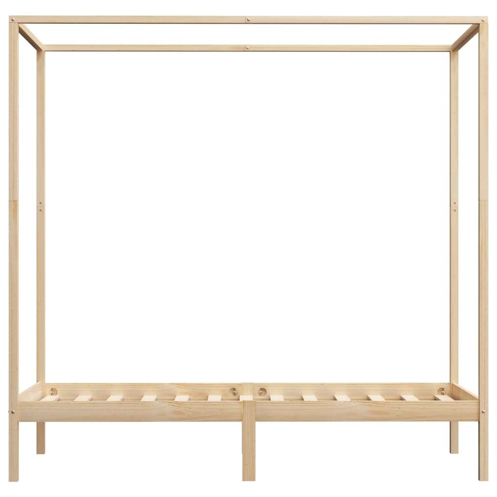 Solid Wood Canopy Bed Frame Pine 100 x 200 cm