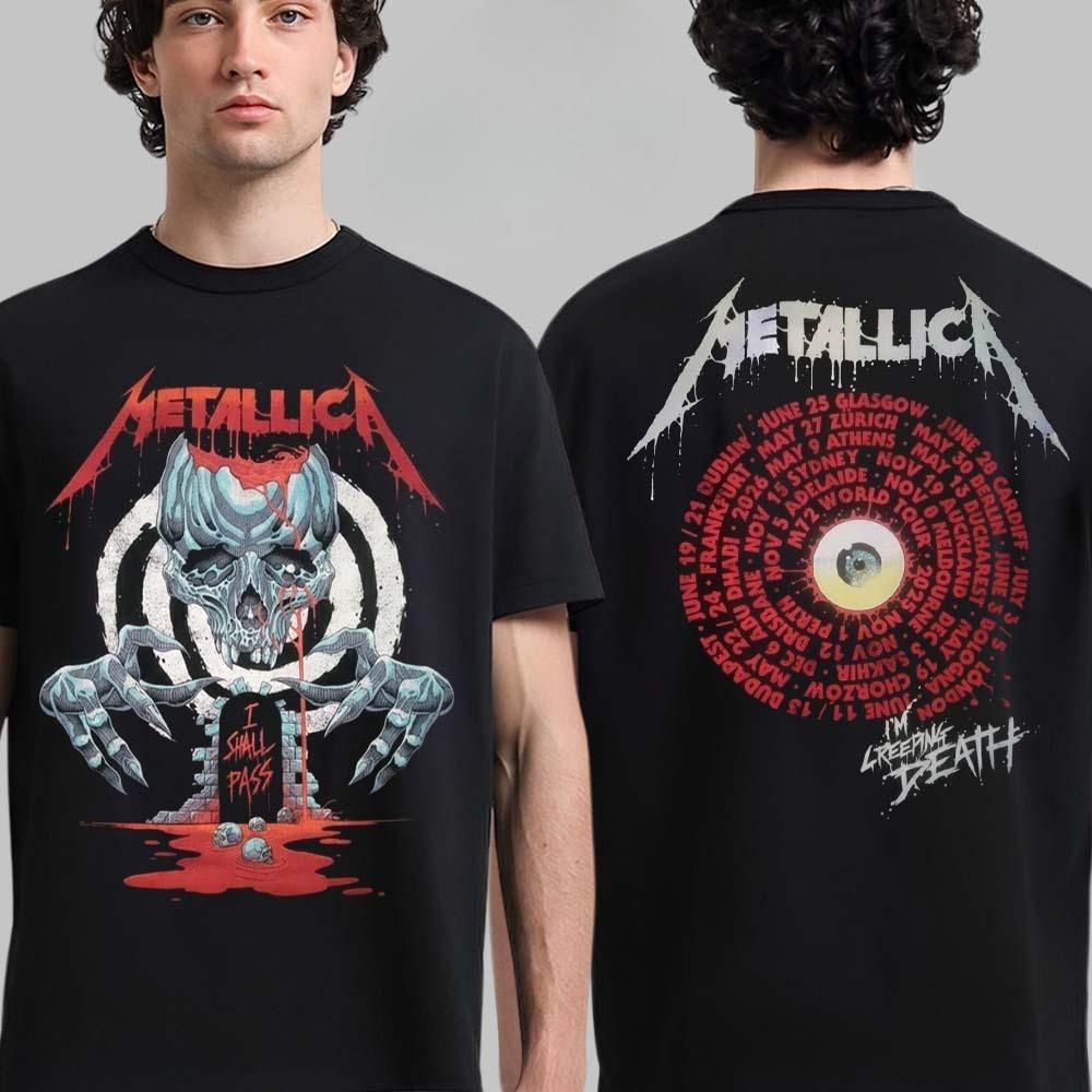 

Metallica M72 World Tour 2025 2026 I m Creeping Death Creeping Tour Двусторонняя футболка M