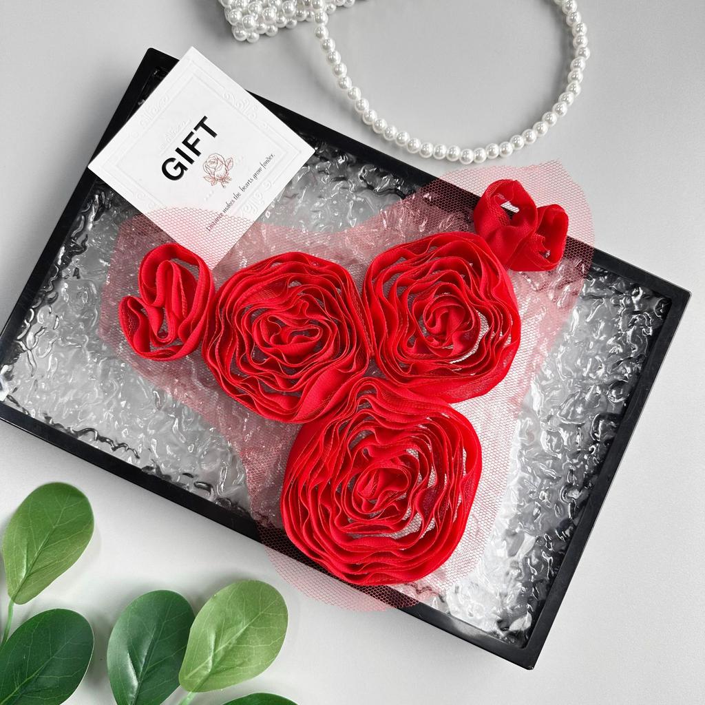 Color Fabric Multi-Layer Pleated Flower Mesh Applique Clothing Dress T-Shirt Luggage Decorative Cloth Sticker Accessories