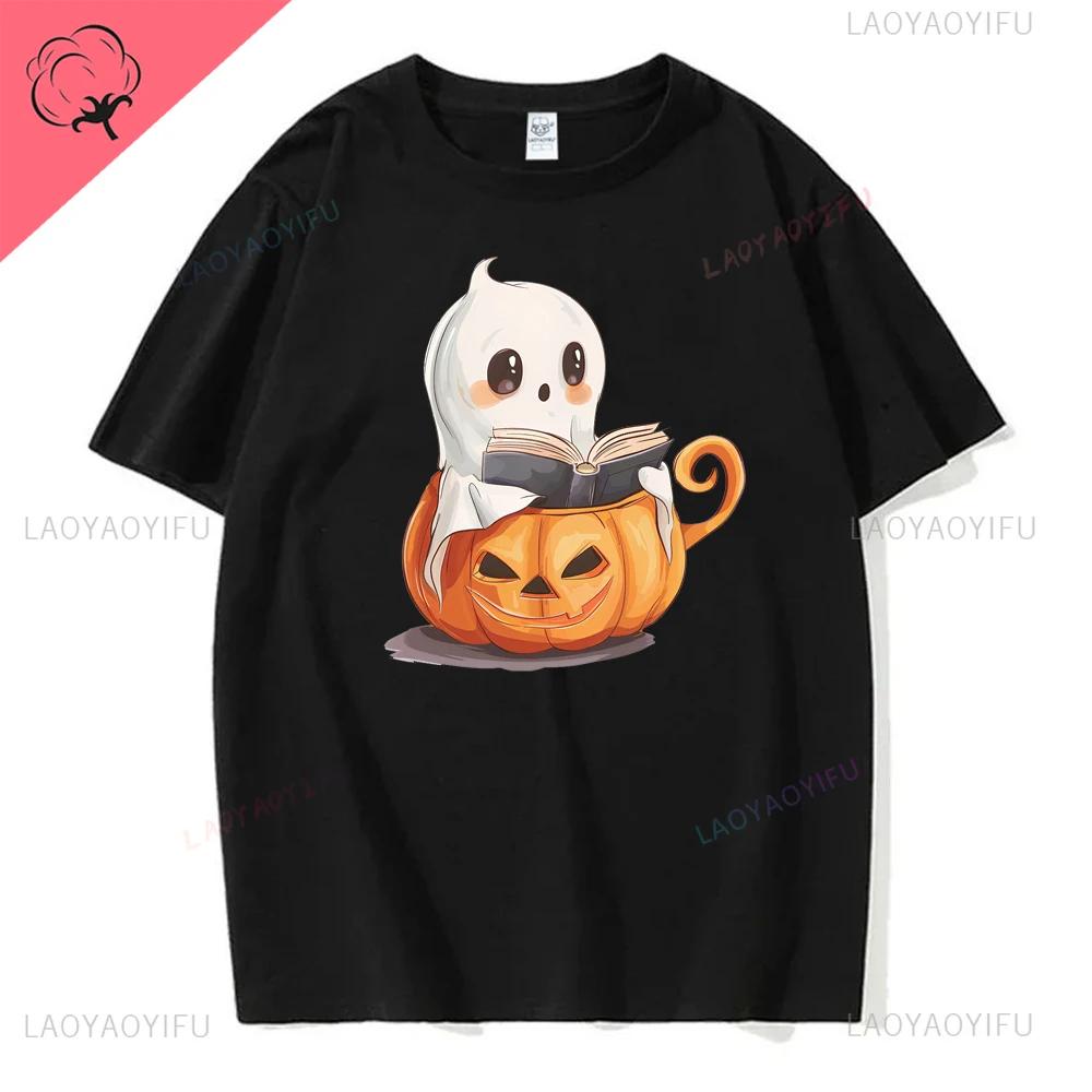 Book Lover Tshirt Boo Reading Books Tshirts Bookish Halloween Women Tshirts Halloween Teacher Gift Clothes Librarian Halloween