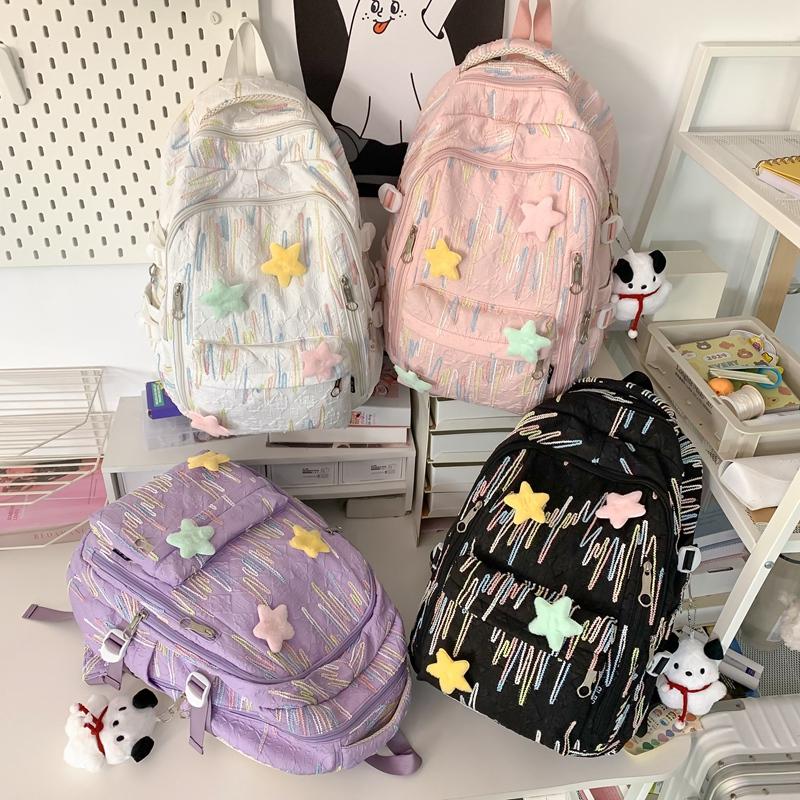 Красочный студенческий школьный рюкзак с вышивкой — фото 6