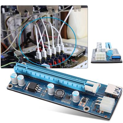 Adaptador Riser PCI-E para PCI Express 16x Com Cabo de Alimentação para Placa de Vídeo ng, Adota Capacitores de 4 Estados para Alimentação Estável e Independ