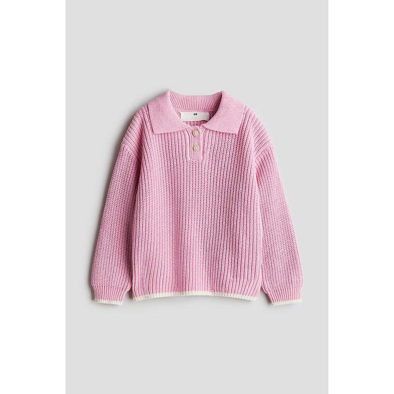 

Детская одежда HM Свитер для девочки Осенний Повседневный Клетчатый В рубчик Поло Пуловер Трикотаж 1232596