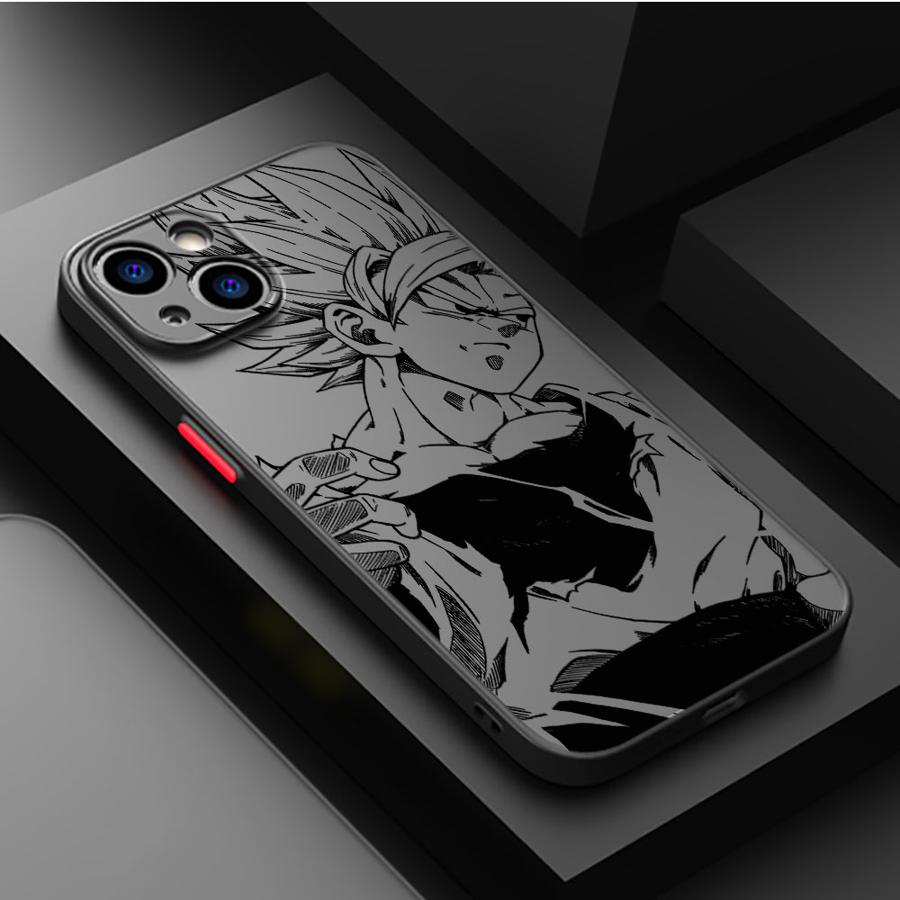 Dragon Ball Cool Vegeta Black Edge Shell Case for iPhone 14 13 Pro XS XR 11 16 16e 15 6 12 Mini 11 Max 7 8