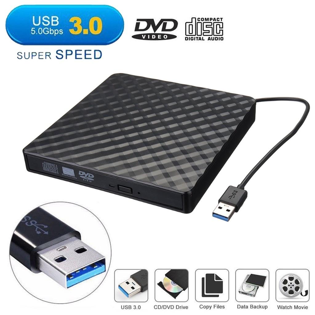 USB3.0 Portable External DVD RW CD Writer Slim Optical Drive Burner Reader Player Tray Type For PC Laptop