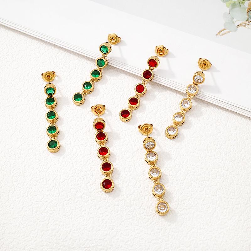 Elegant Zircon Long Earrings - Light Luxury, Versatile Fashion for Women