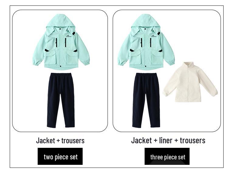 Children's 3-in-1 Ski Suit: Detachable Outdoor/Class Uniform for Primary & Kindergarten