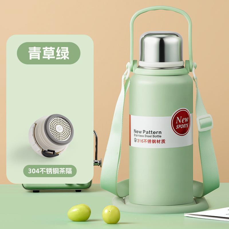 

1270ML/1580ML Large Capacity Stainless Steel Thermos Water Bottle Portable Tumbler Vacuum Flasks Keeps Cold and Heat Thermal Mug 1270ML зелёный