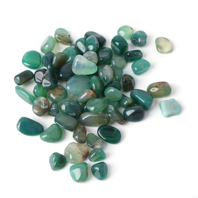 

Natural Stone Gravels Crystal Polished Pebbles Decorative Stones X3UC зелёный