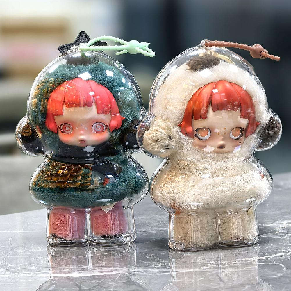 1PC Protective Acrylic Storage Case For Plush Dolls Display Bag for Skull Panda No Doll Transparent Portable Cable Organizer Box