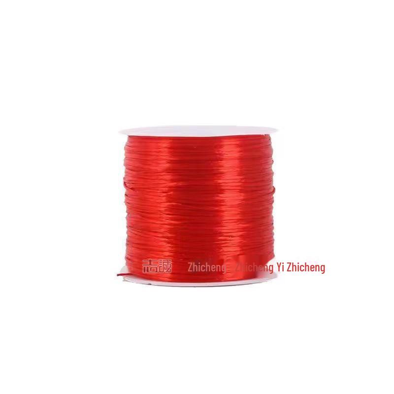 

Эластичный шнур для браслета из хрустального агата и нефрита - рулон 50 м, не выцветает, плоский дизайн с бусинами ordinary model красный