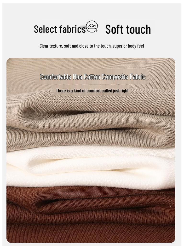 Hua Cotton Men's Versatile Loose Hoodie - Long Sleeve Top for Autumn/Winter