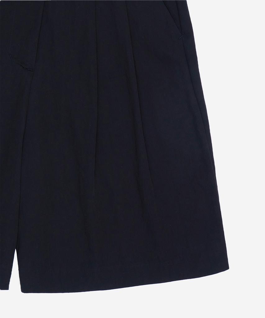 Pildeoseu Women'S Pintuck Wide Half Pants Black