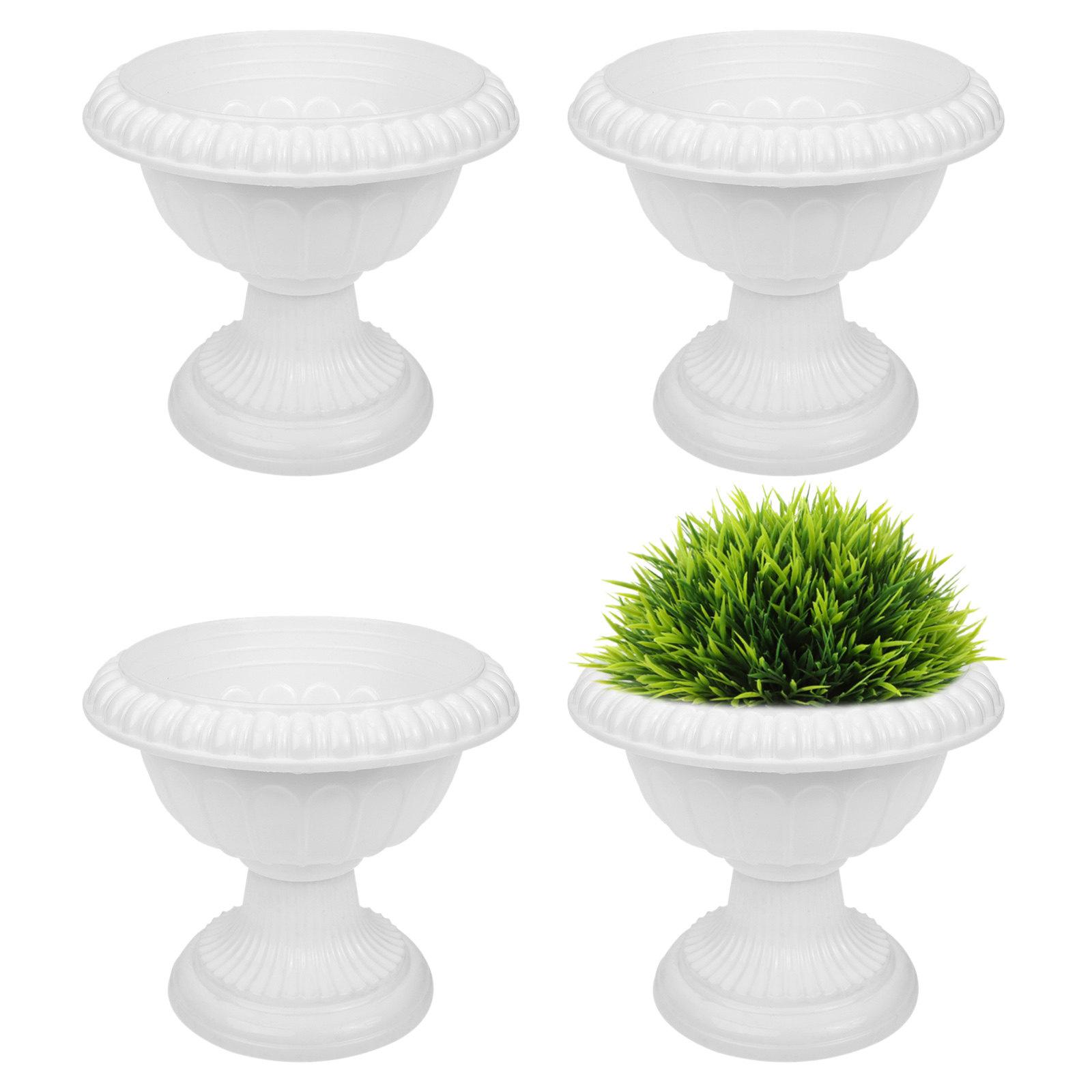 4Pcs Mini Roman Plastic Flower Pots European Style Planters for Wedding Balcony Garden Decorative Containers Roman Style Planter