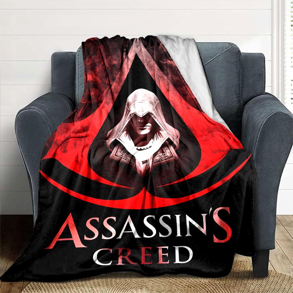 1 Stück Assassin's Creed Decke, Geschenk, für Männer und Frauen, Weiche Decke, Gut für Sofabett Couch Reisen, Leichte Flanelldecke