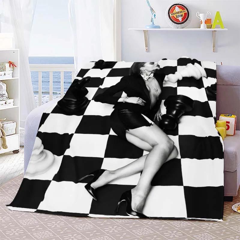 Chess Printed Soft Flannel Throw Blanket International Chess Beds Hiking Picnic Sofa Couch Cover Fashion Bedspread Blanket Gifts